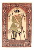 Antique Beige Kashan Mohtasham Persian Area Rug