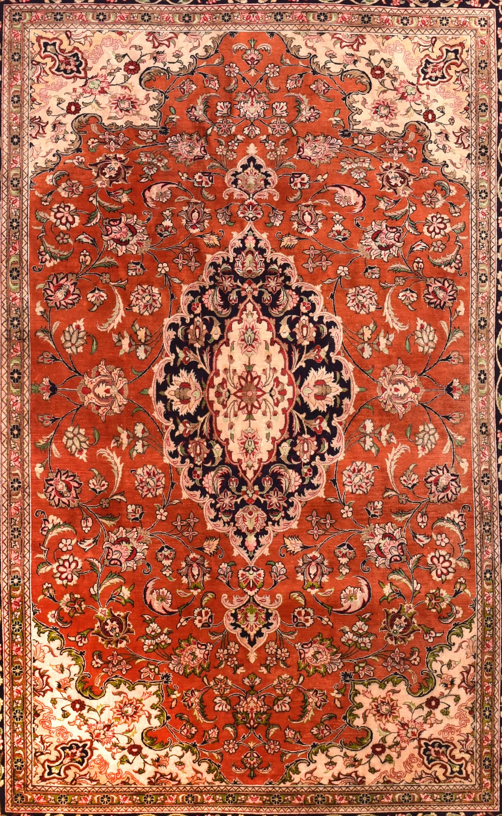 Excellent Extremley Fine Persian Qum Area Rug