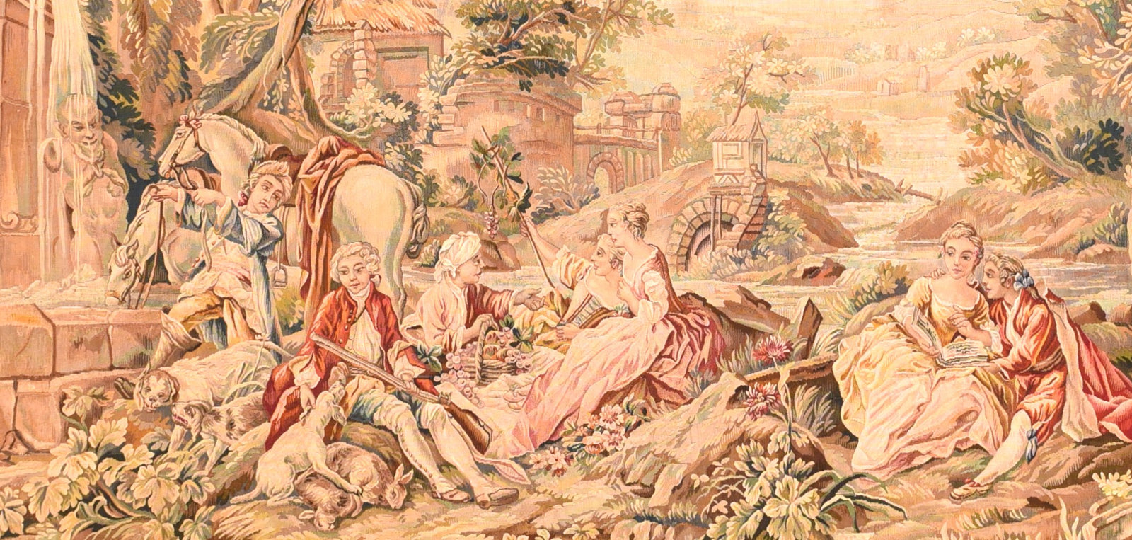 Antique Aubusson-Beauvais Pictorial French Tapestry