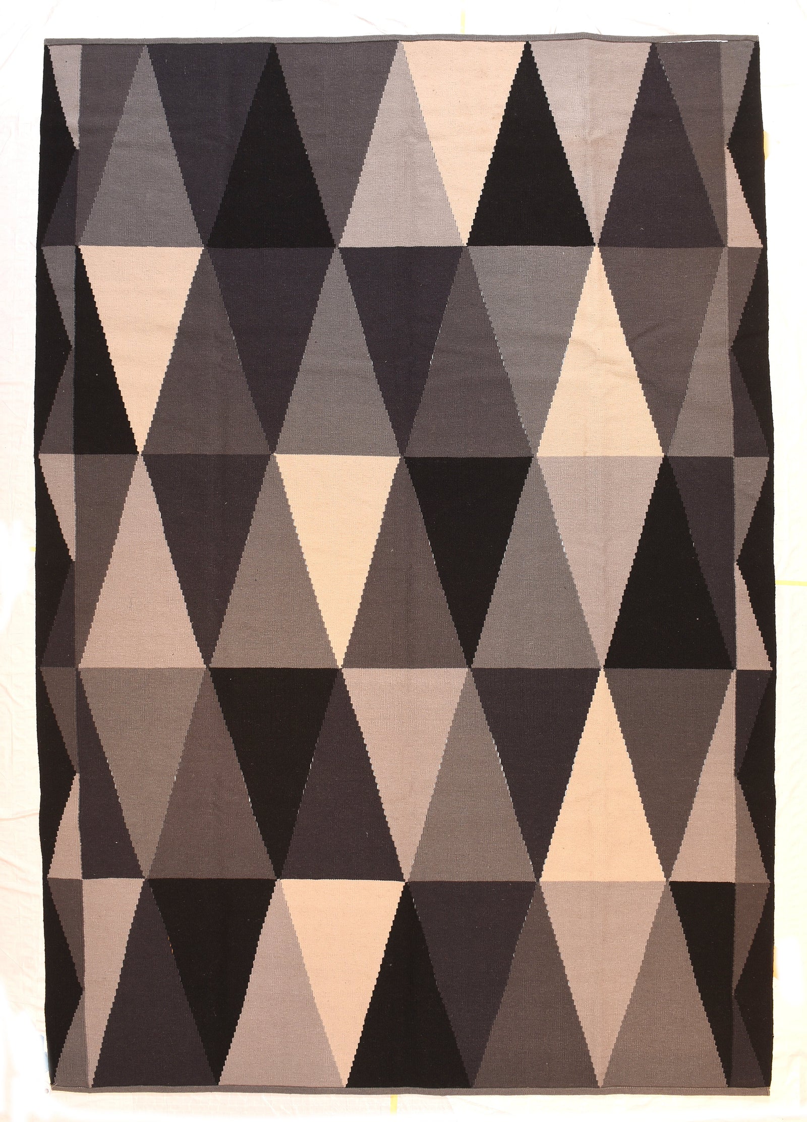 Vintage Black Europian Kelim Area Rug