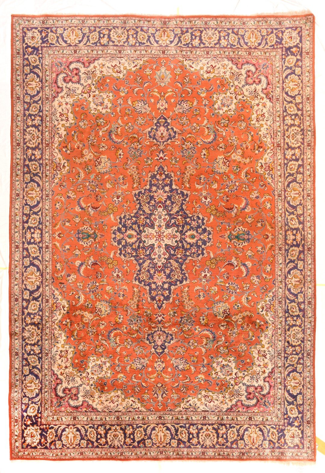 Vintage Red Persian Qum Area Rug
