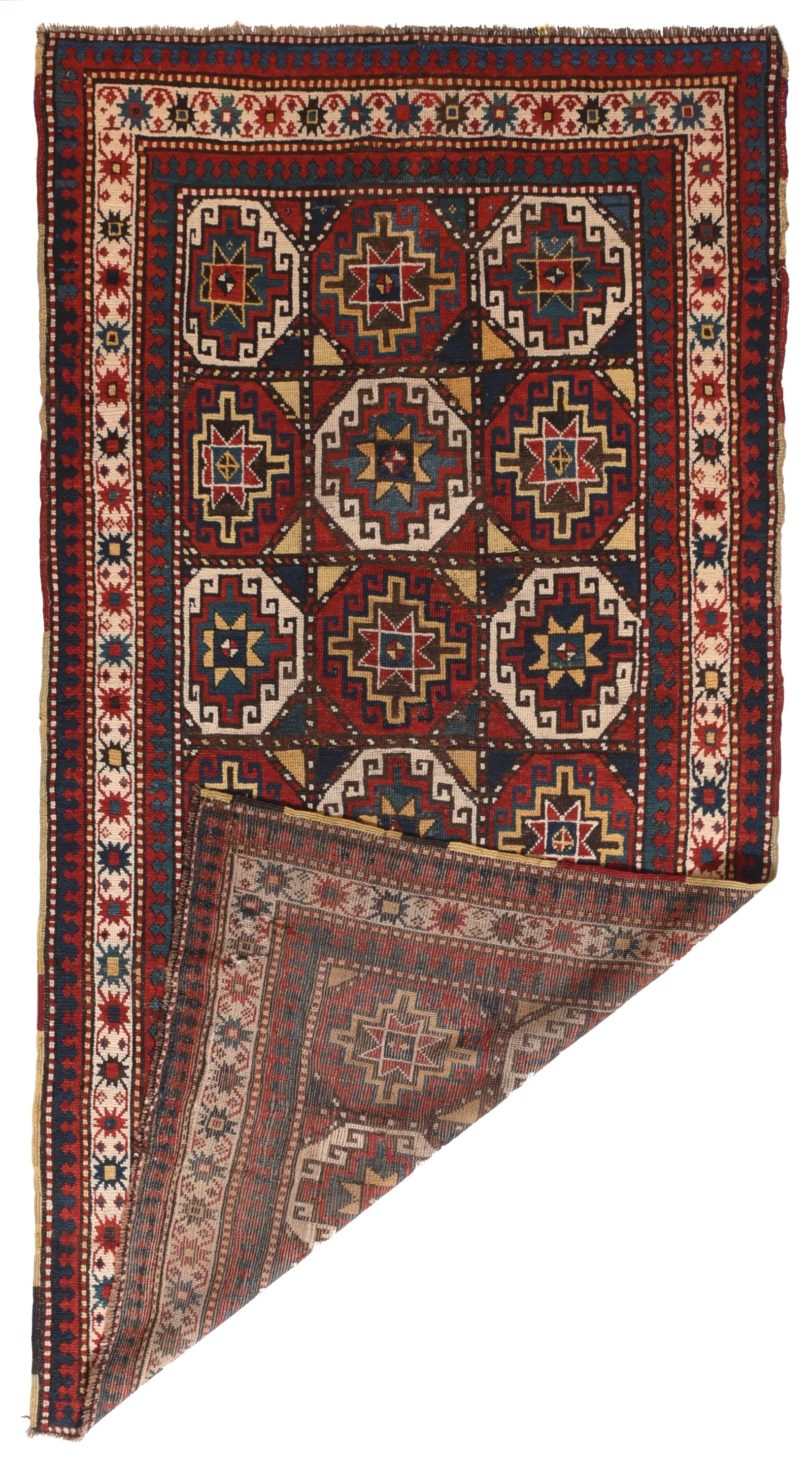 Antique Kazak Russain Area Rug