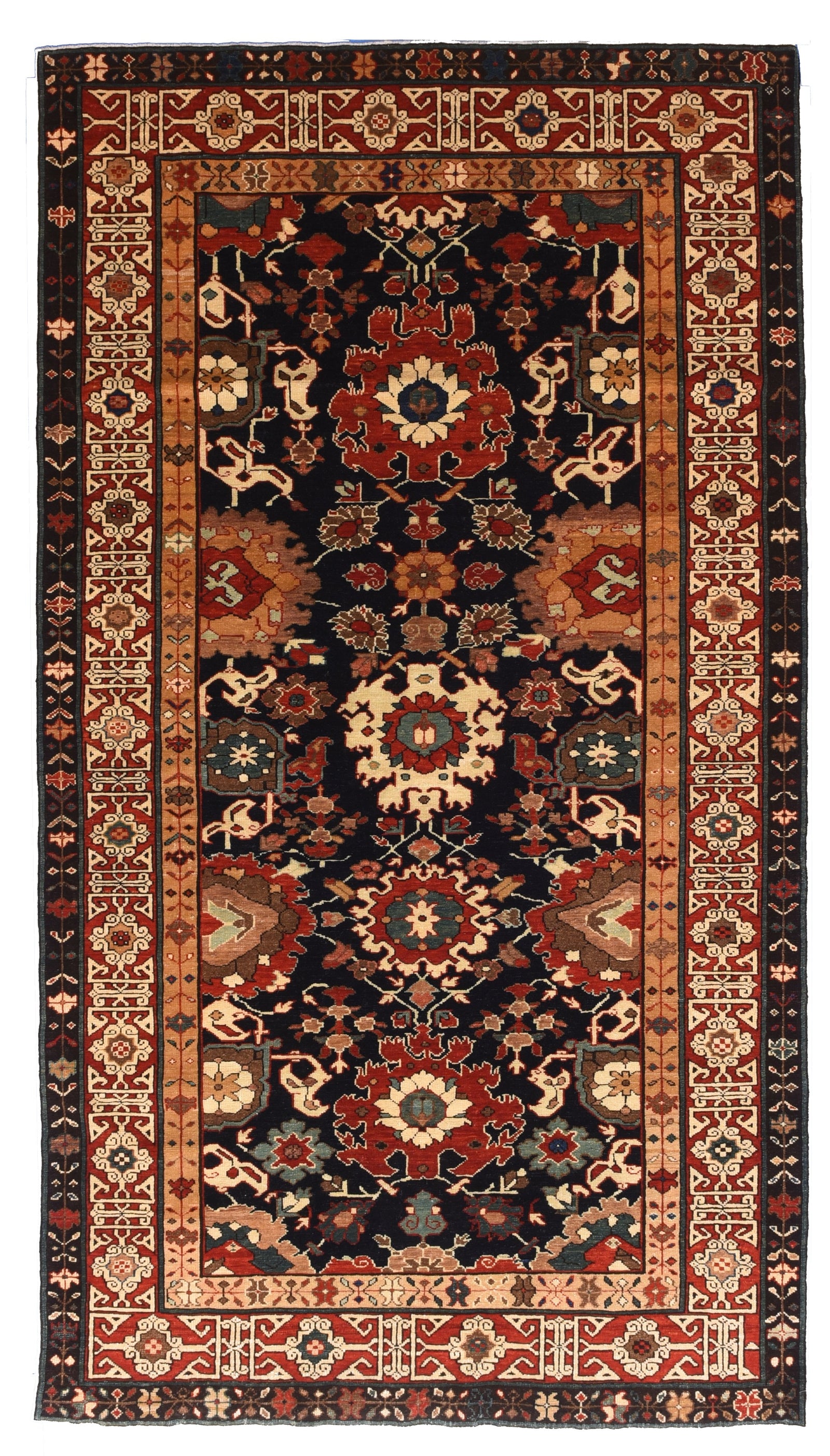 Vintage Red Shrivan Russian Area Rug