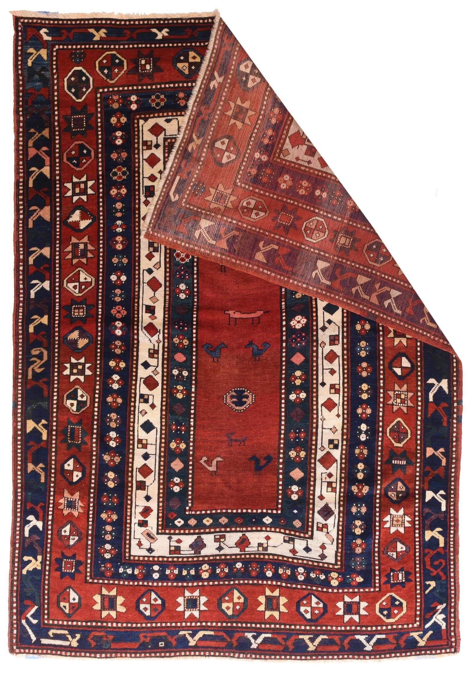 Antique Kazak Russain Area Rug