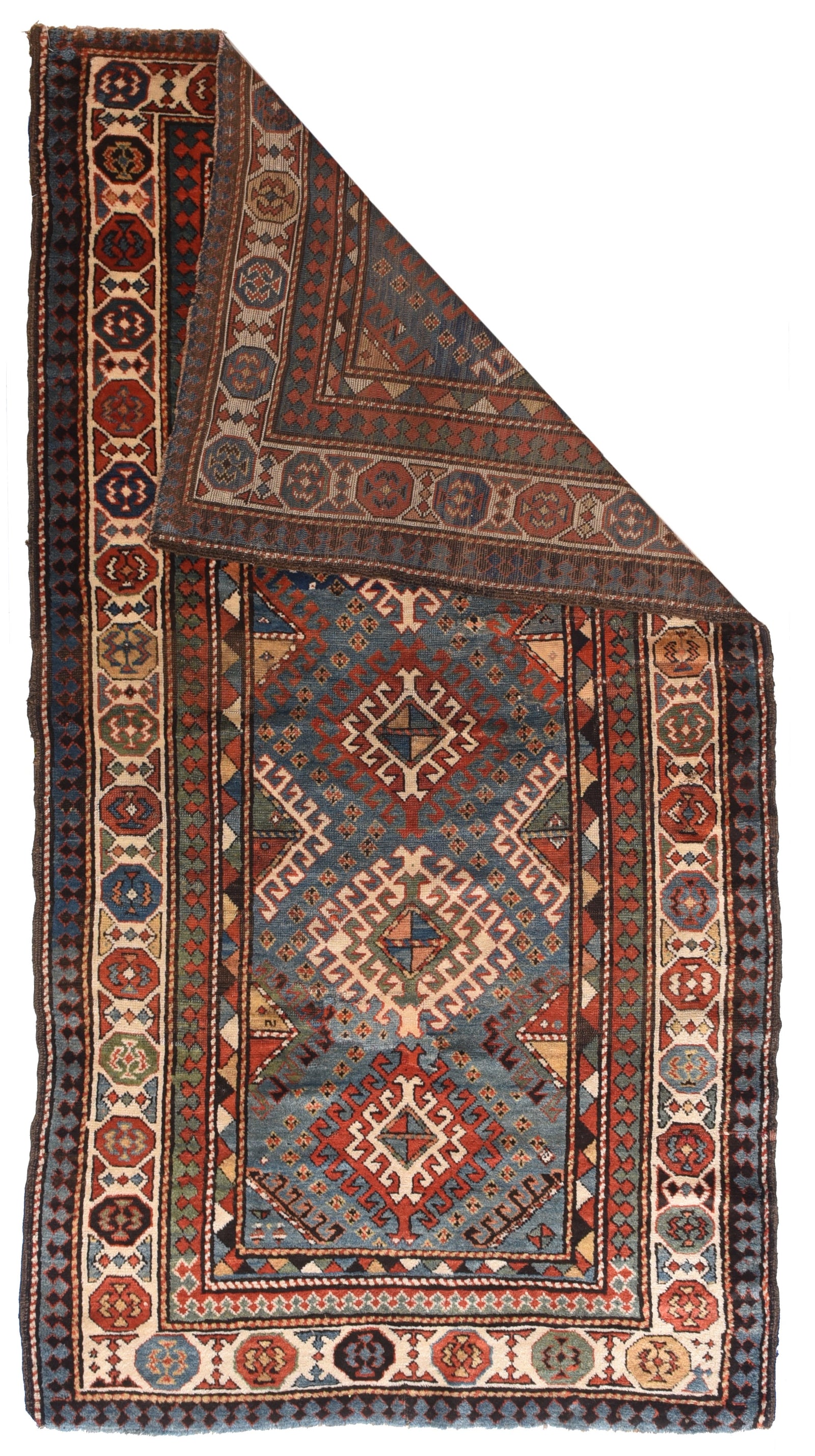 Antique Kazak Borcholo Caucasus Area Rug
