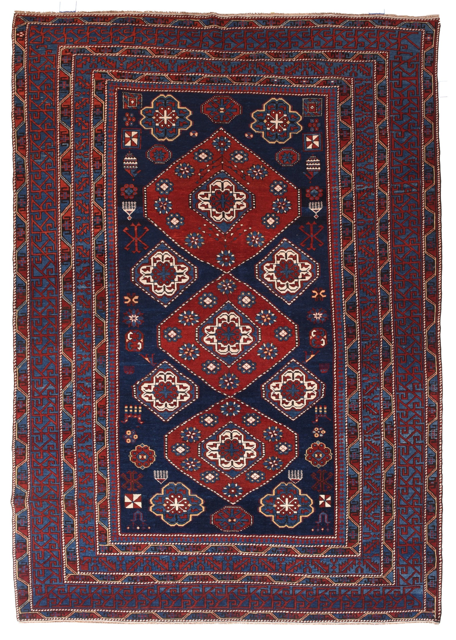 Antique Red Shirvan Russian Area Rug
