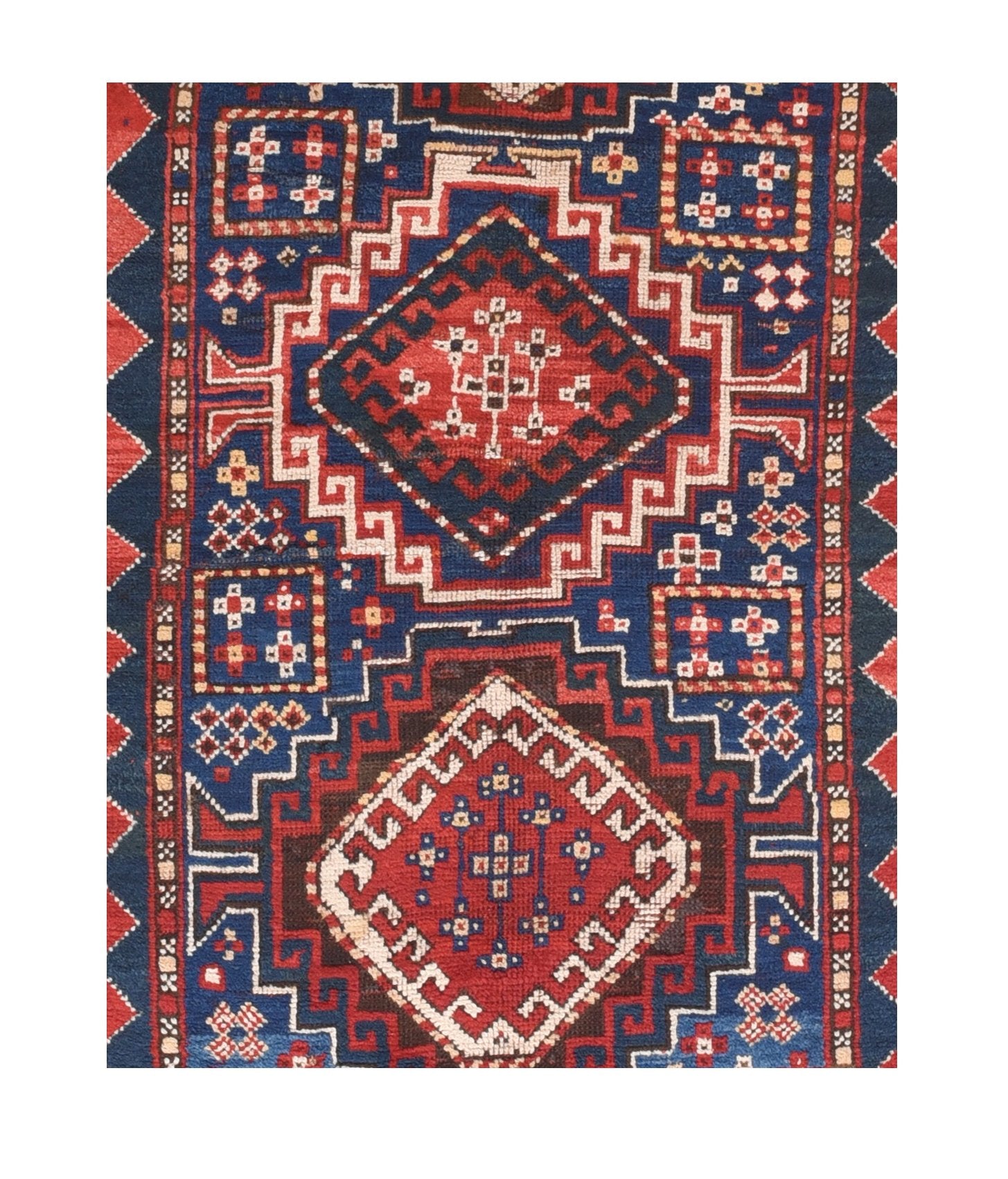 Antique Kazak Russian Area Rug