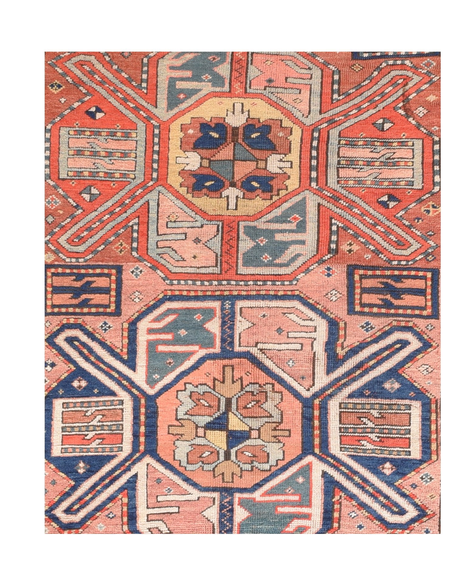 Antique Kazak Russian Area Rug