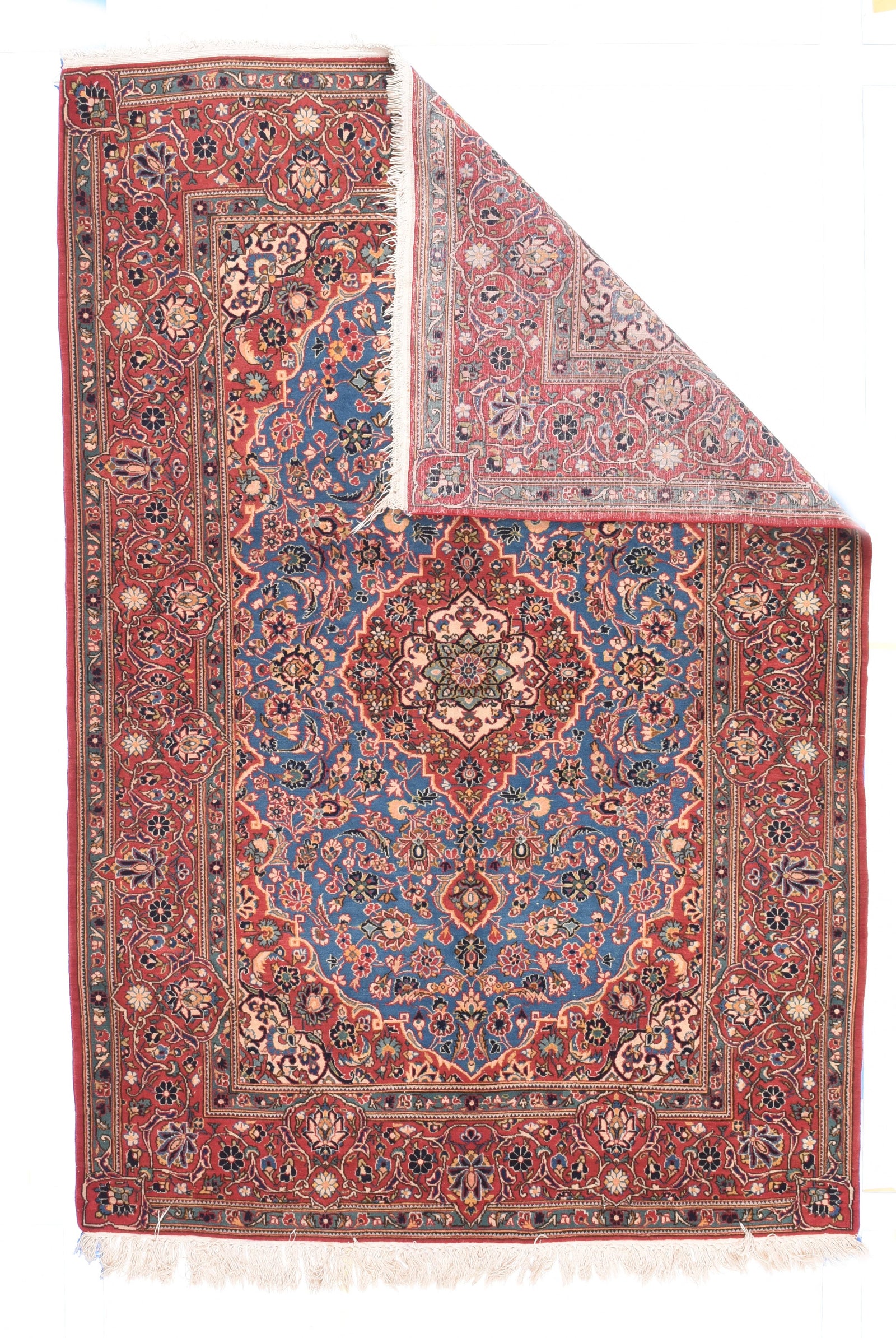 Semi Blue Kashan Persian Area Rug
