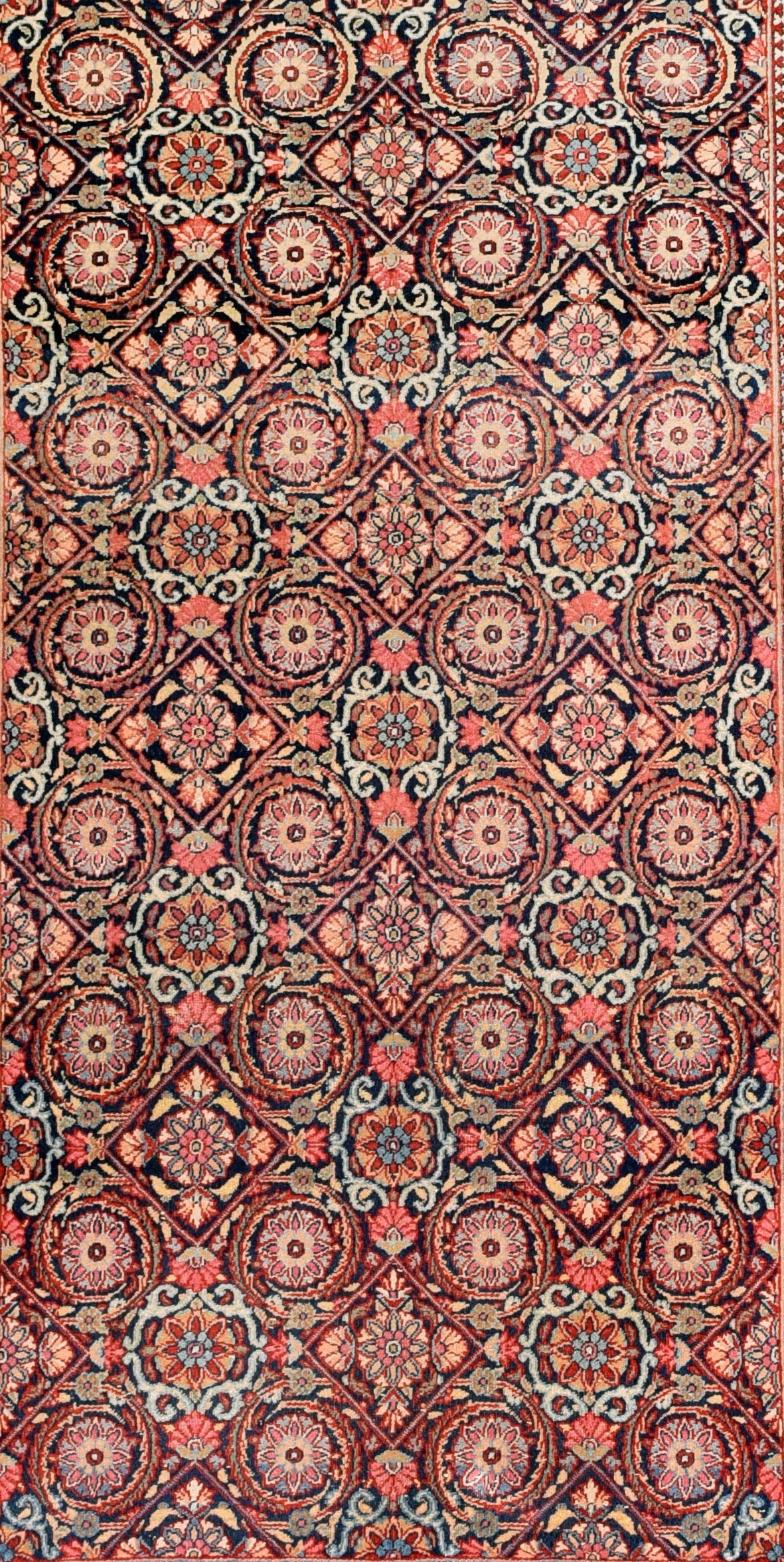 Antique Kashan Dabir Persian Area Rug