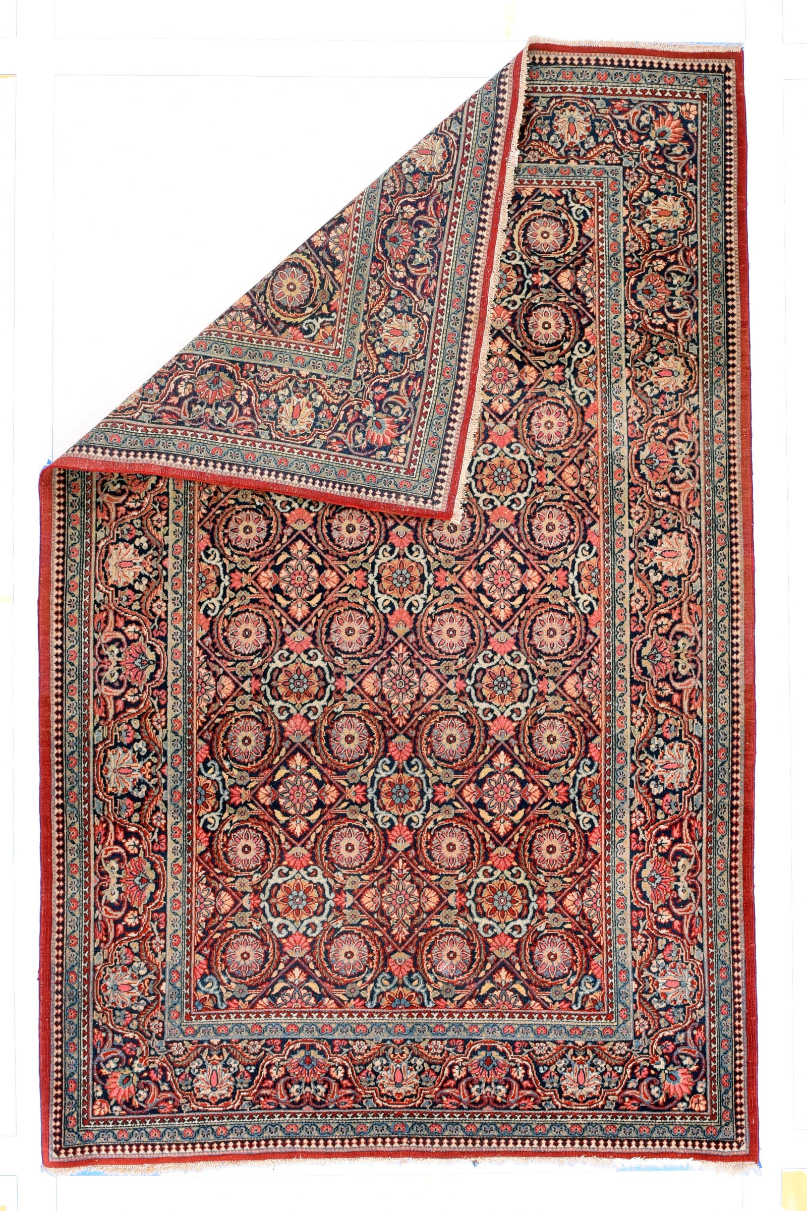 Antique Kashan Dabir Persian Area Rug
