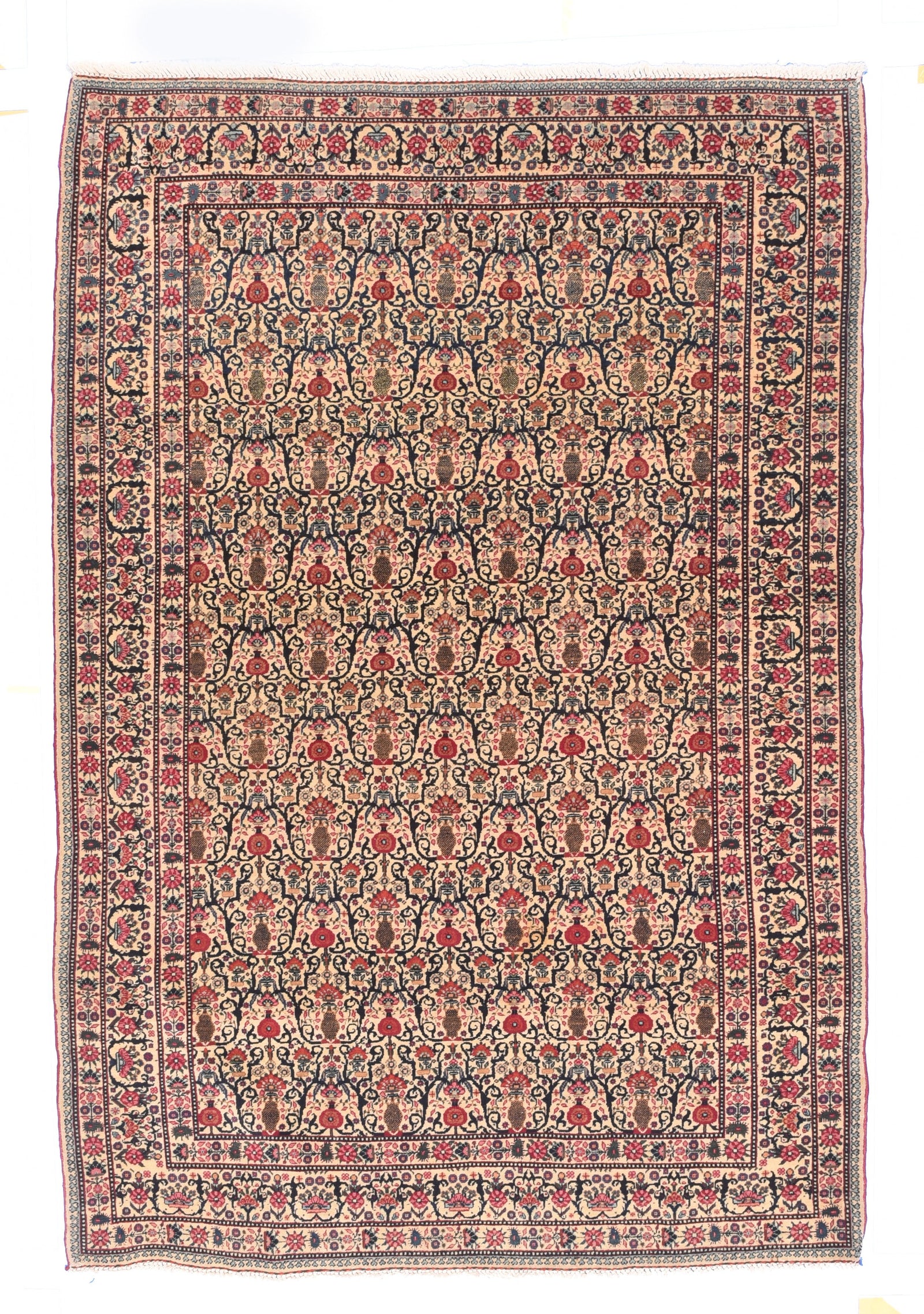 Antique Beige Tabriz Persian Area Rug