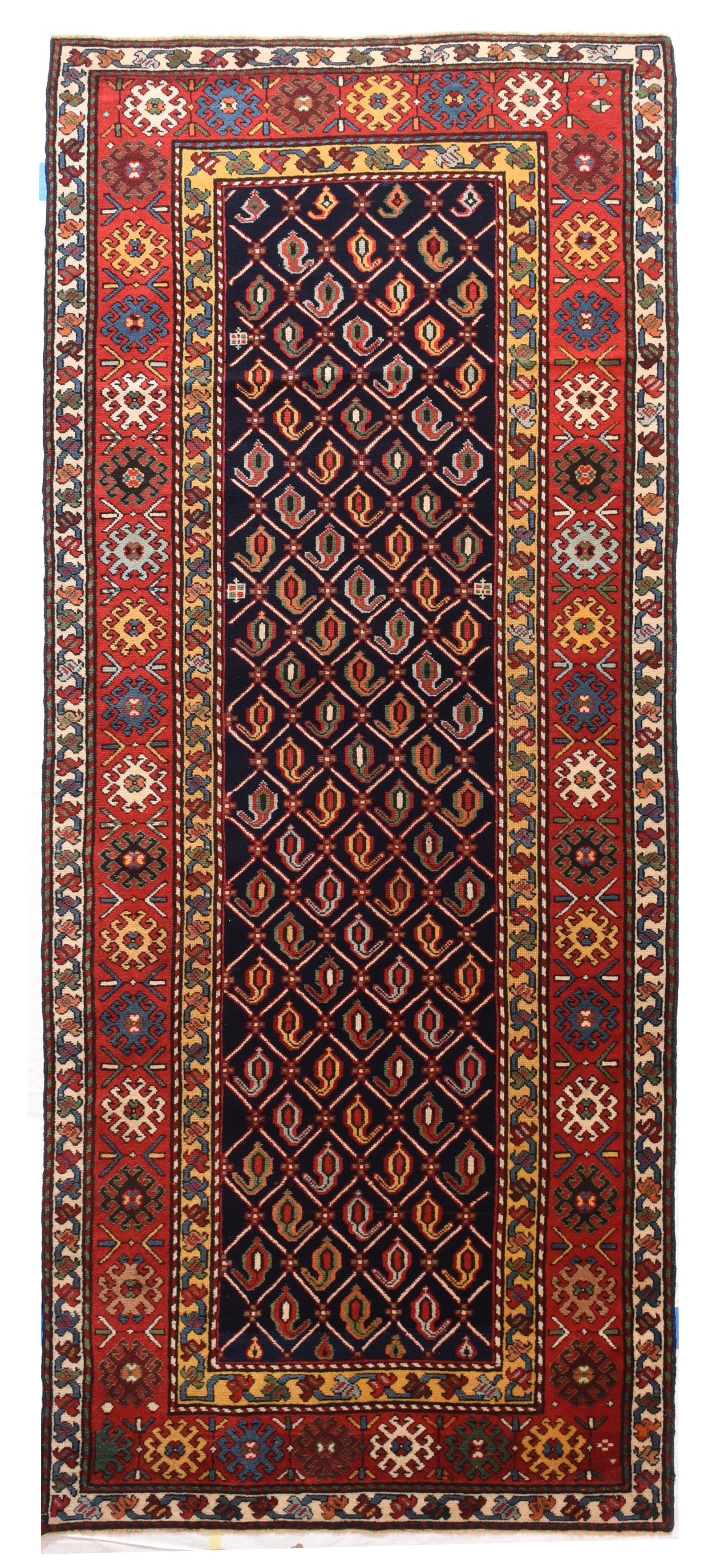 Antique Red Farahan Sarouk Persian Small Area Rug