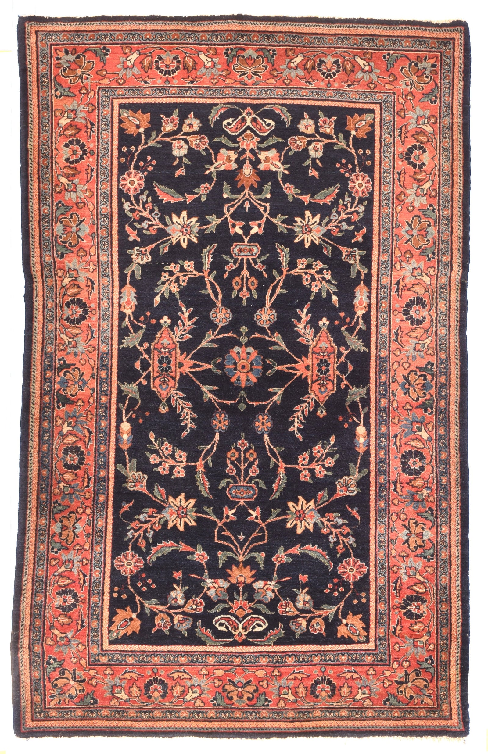 Antique Navy Field Bidjar Persian Area Rug