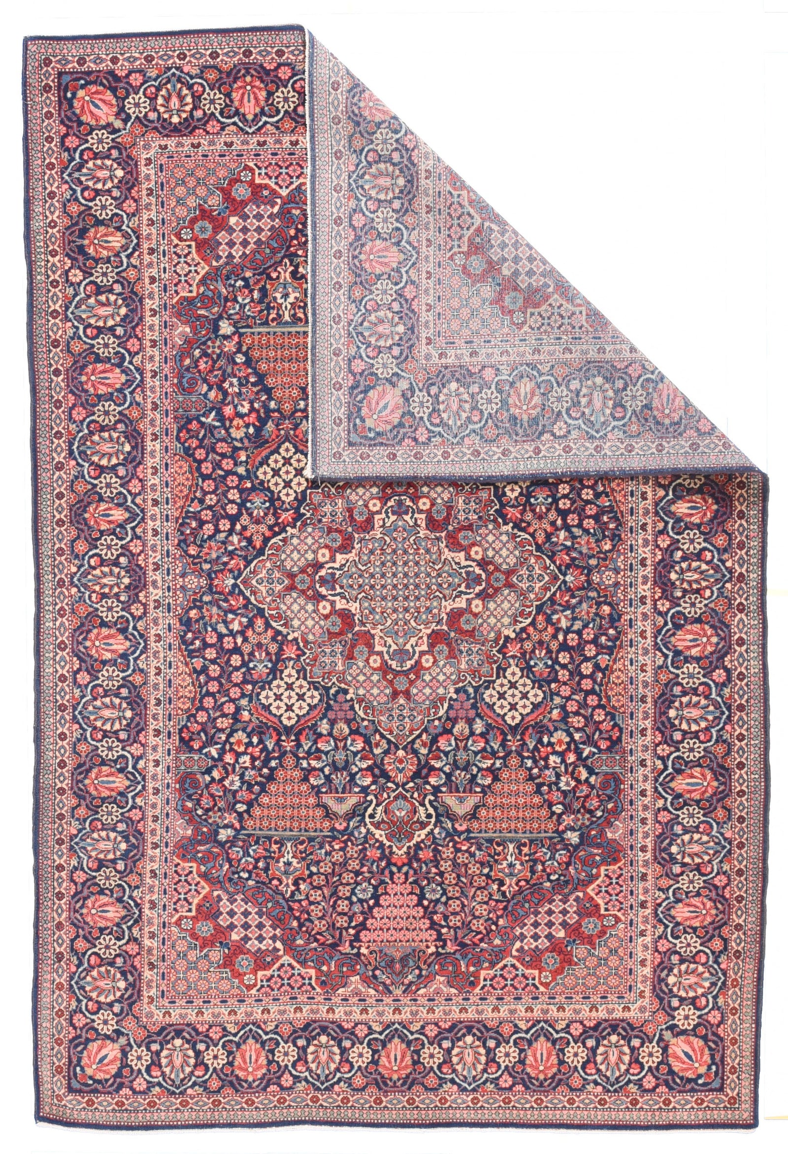 Antique Kashan Dabir Persian Area Rug