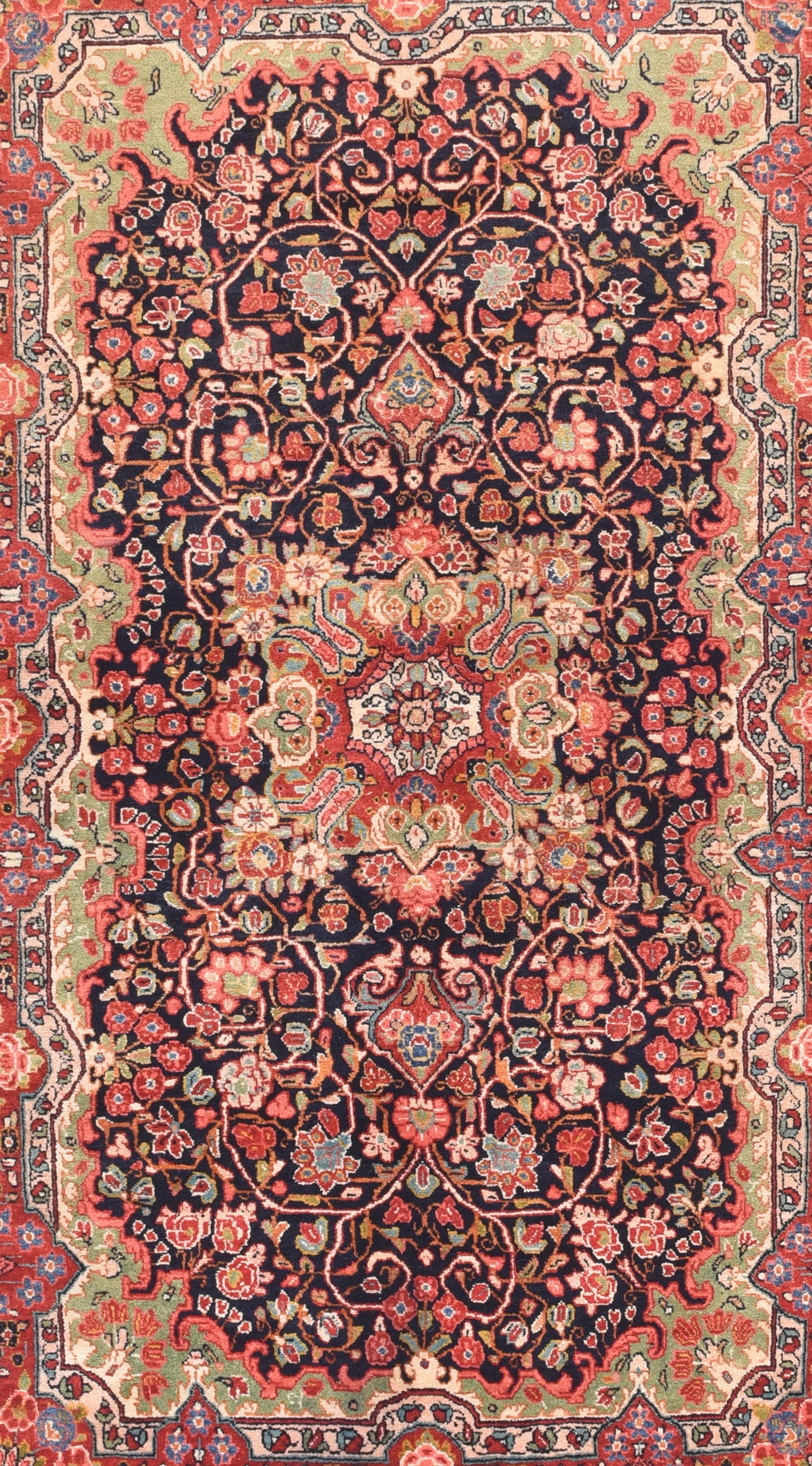 Semi Red Sarouk Persian Area Rug