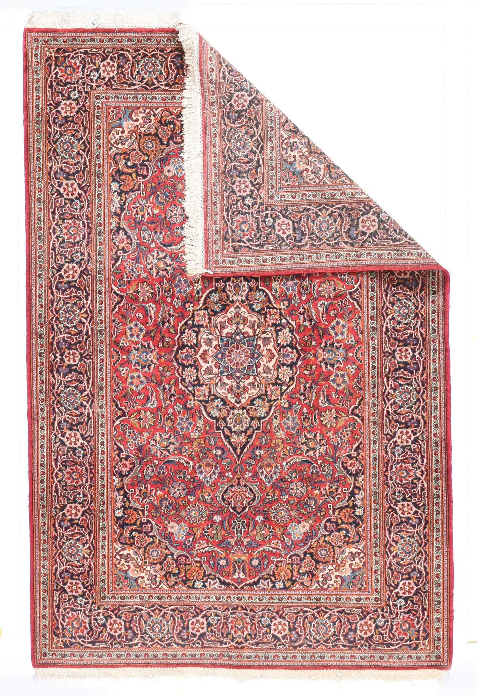 Semi Red Kashan Persian Area Rug