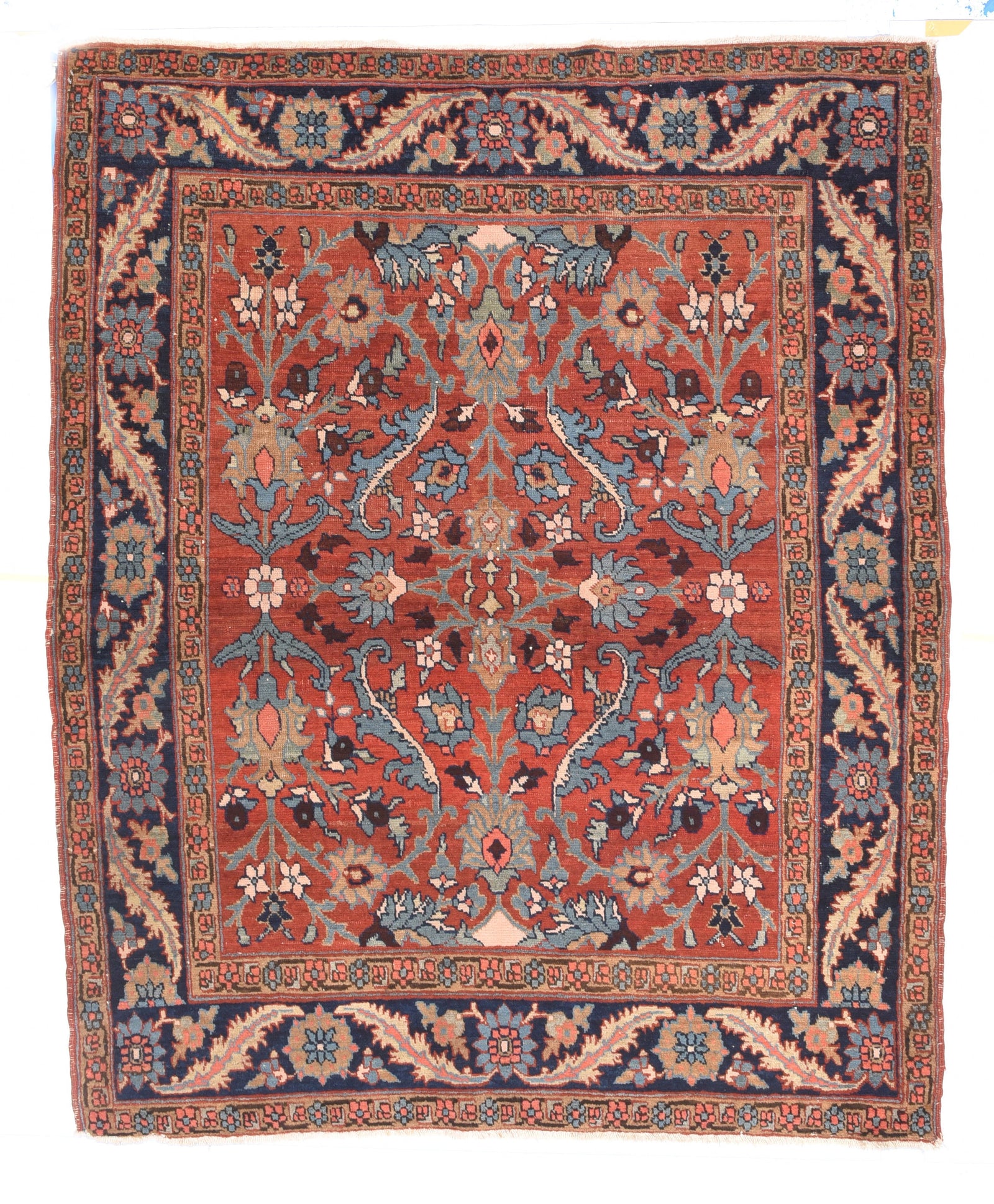 Antique red Heriz Persian Area Rug