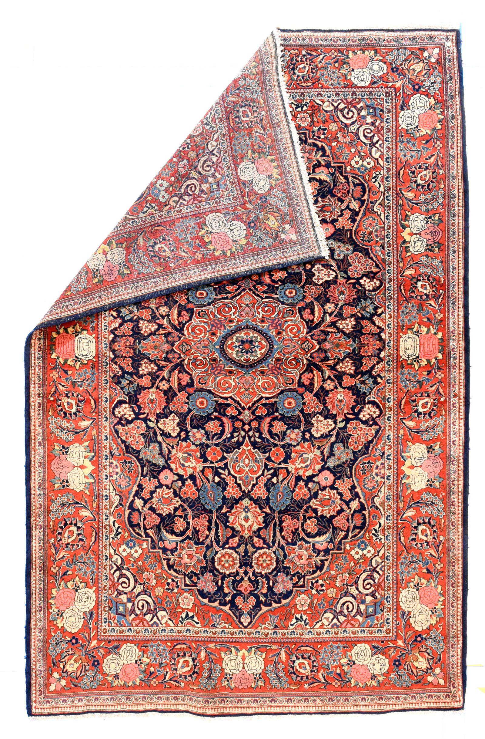 Antique Kashan Persian Area Rug