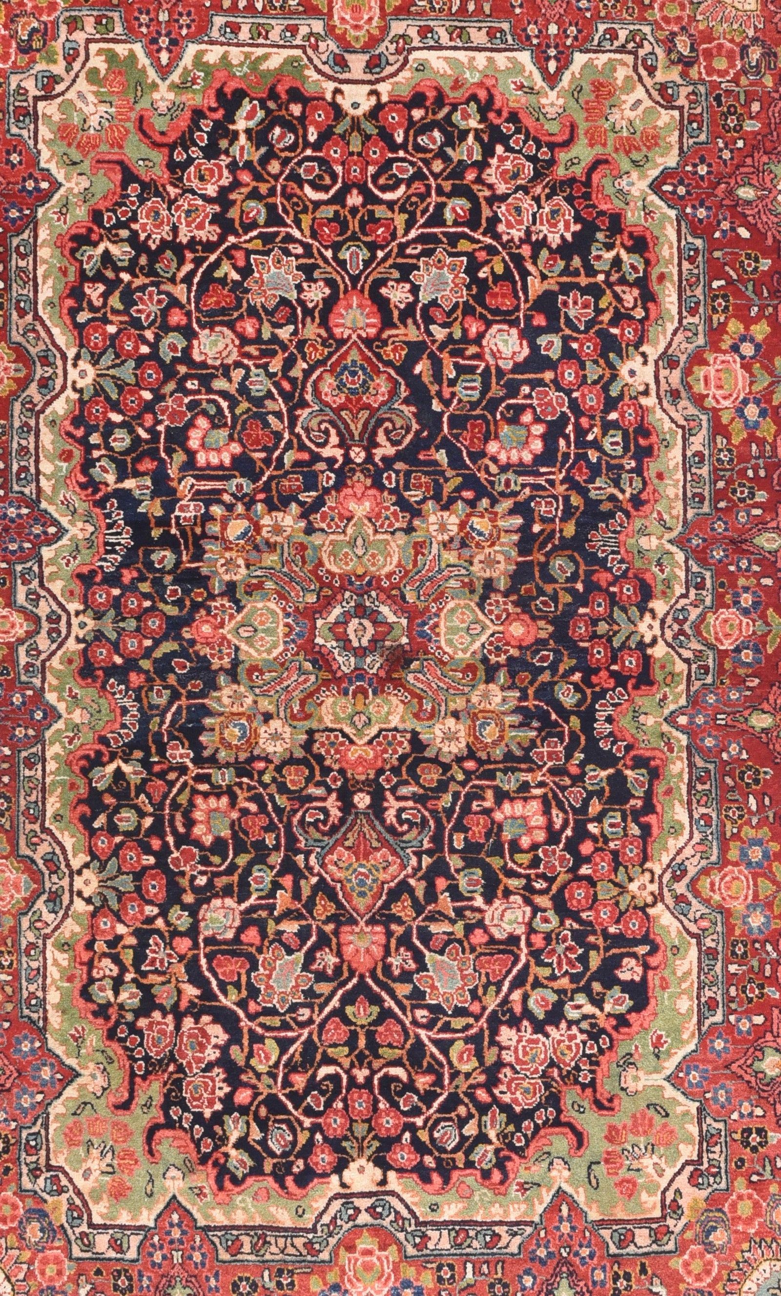 Semi Red Sarouk Persian Area Rug