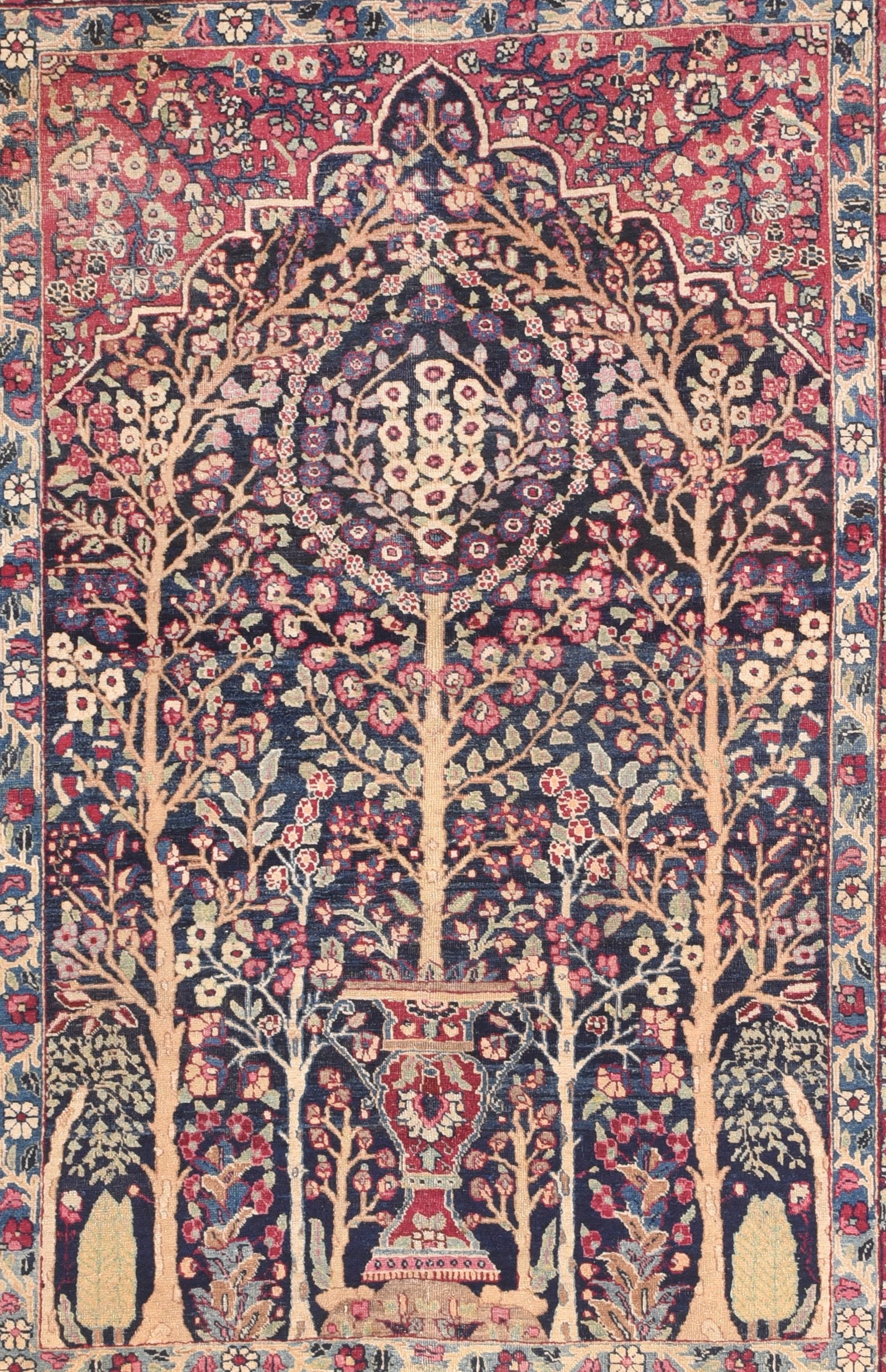 Antique Yazd Persian Area Rug