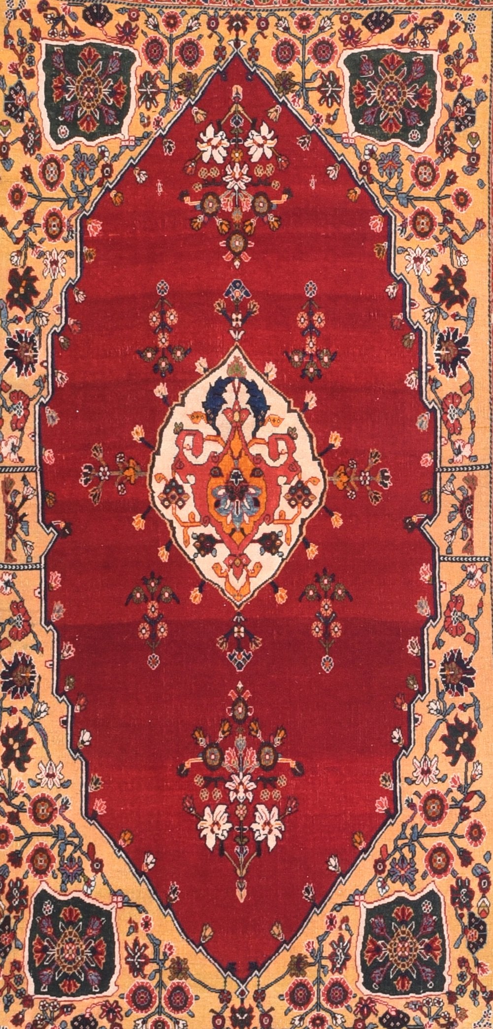 Antique Qushkai Persian Area Rug