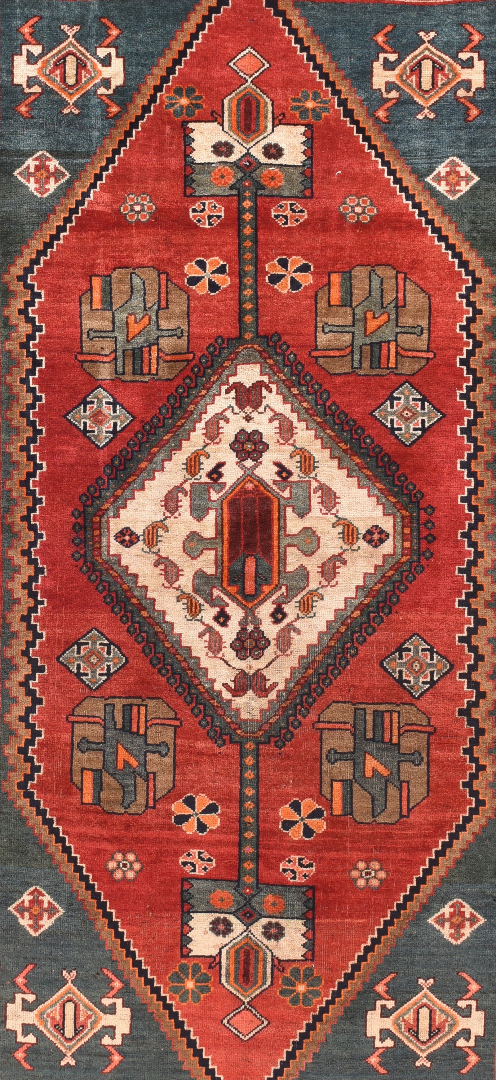 Semi Red Bakhtiari Persian Area Rug