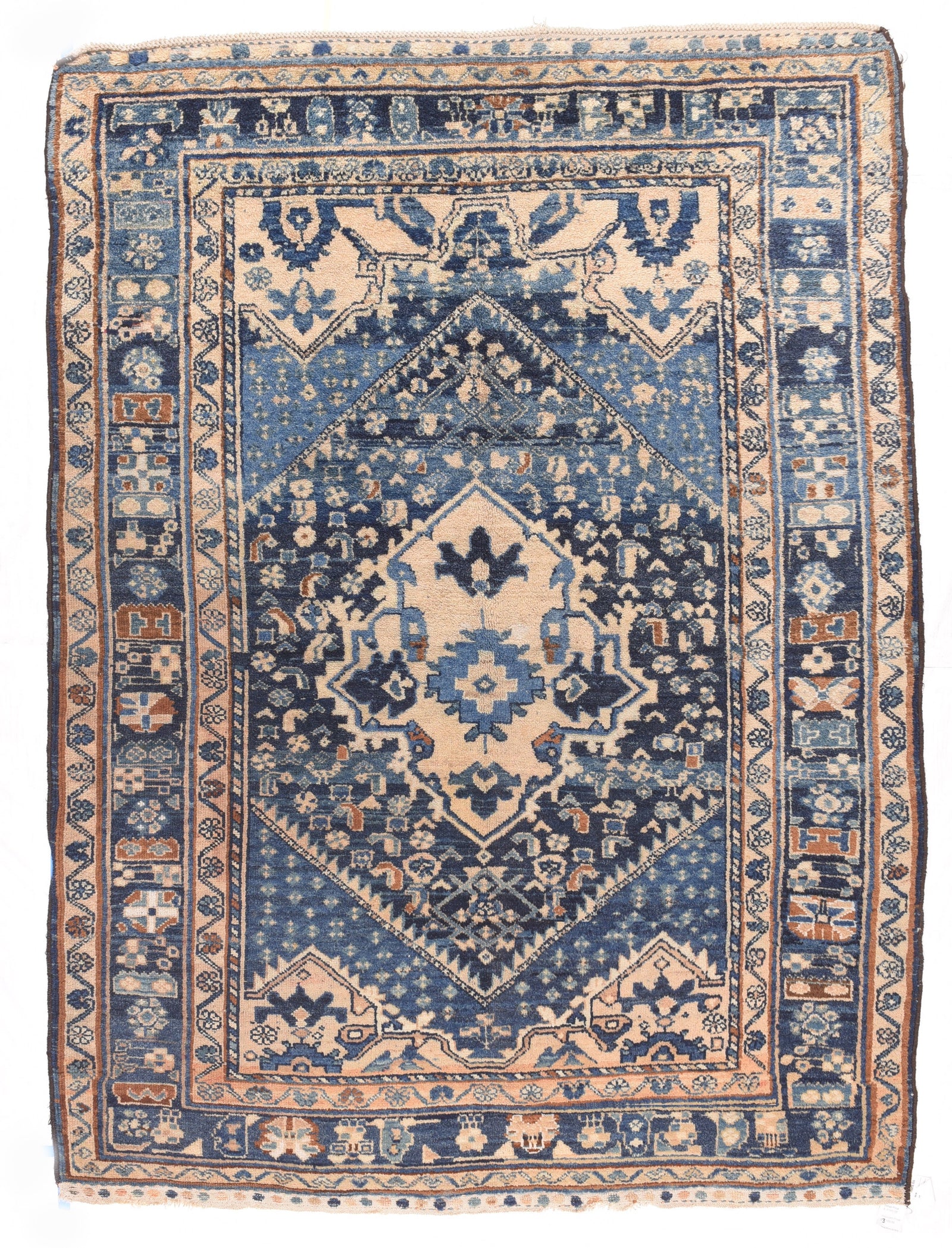 Antique Midnight Blue Malayer Persian Area Rug