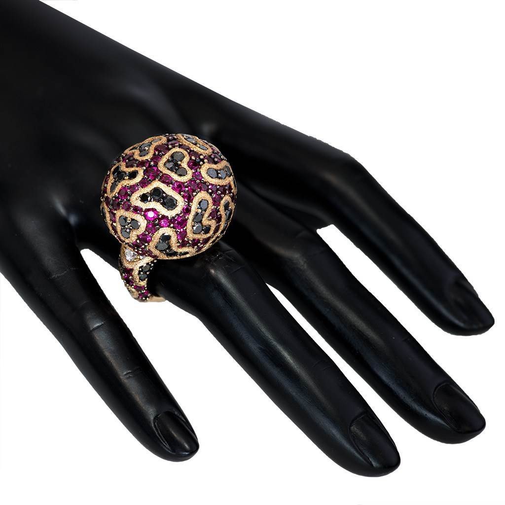 Ruby and Diamond Rose Gold Fine Lace Ring