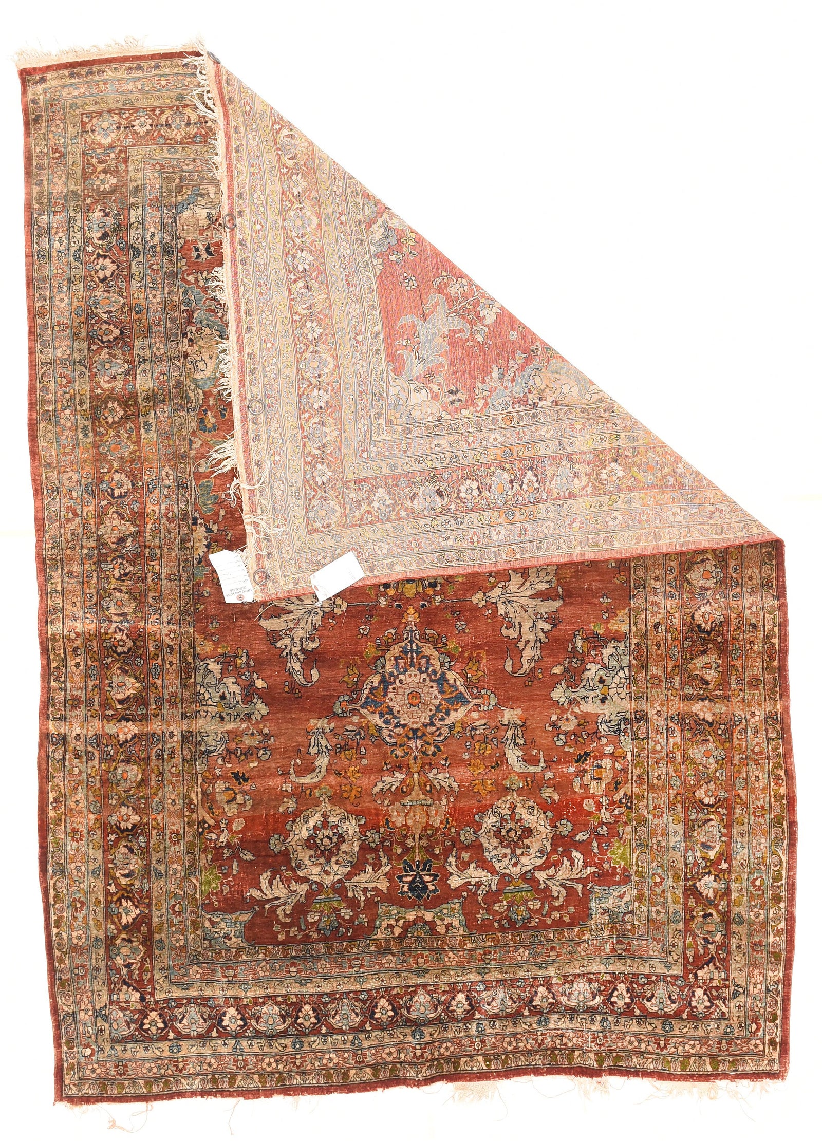 Antique Silk Heriz Persian Area Rug