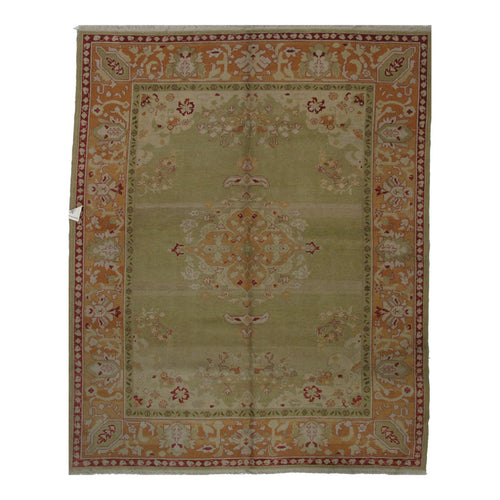 Turkish Oushak Design Hand Woven Wool Rug - 8' X 10'