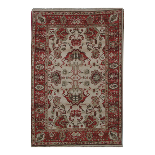 Turkish Oushak Design Hand Woven Wool Rug - 6' X 9'