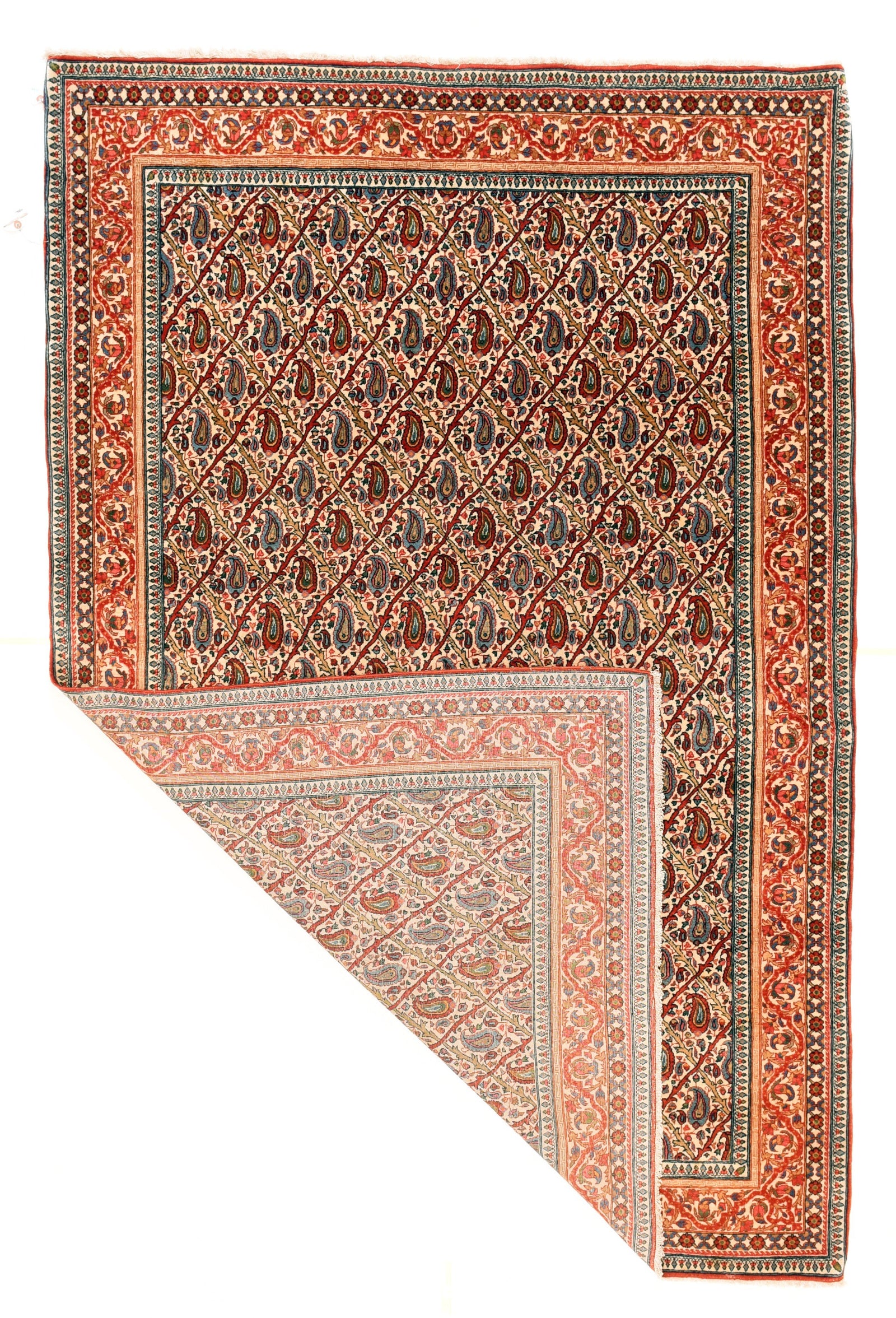 Antique Qum Persian Area Rug