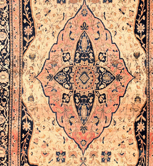 Hand Knotted Persian Mohtasham Kashan Wool