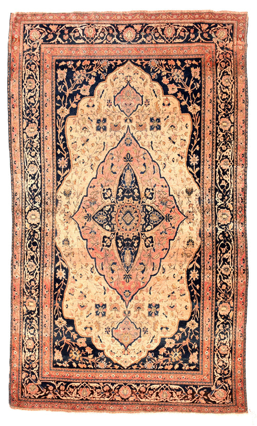 Hand Knotted Persian Mohtasham Kashan Wool