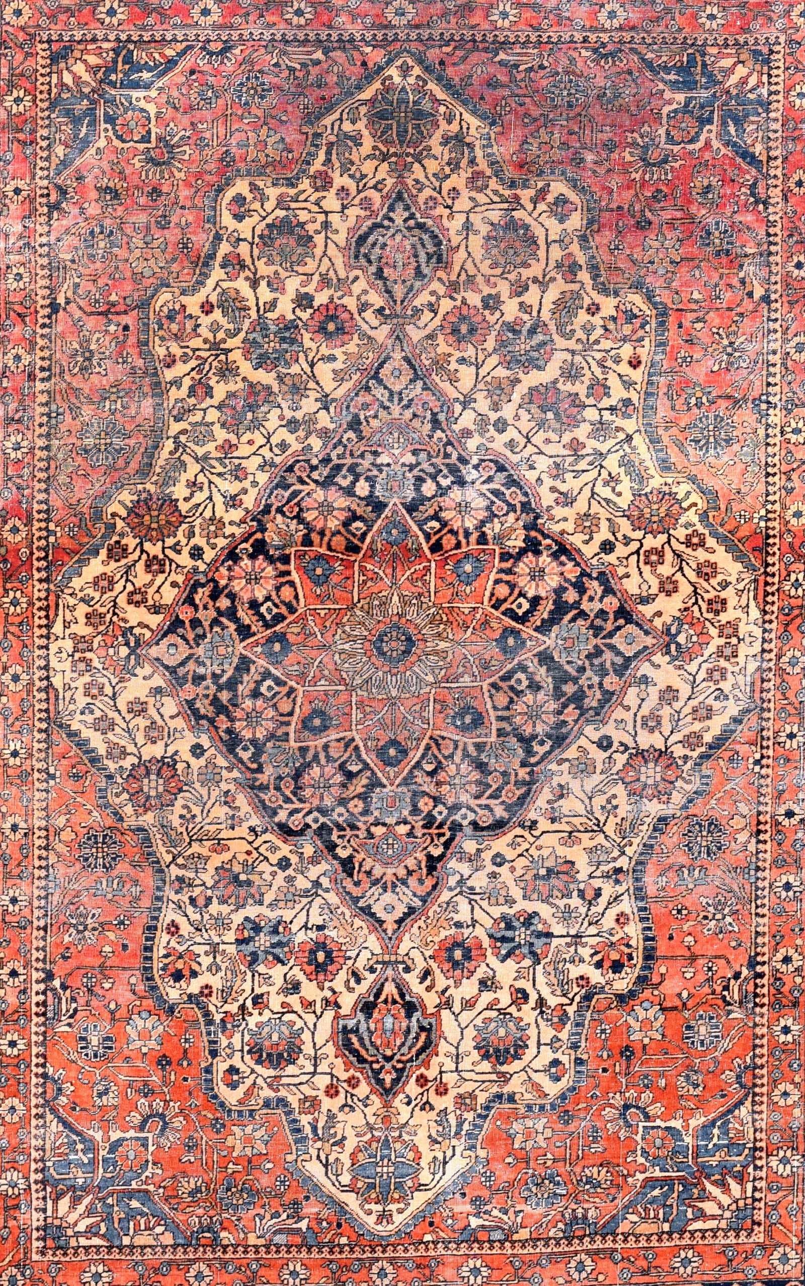 Hand Knotted Persian Mohtasham Kashan Wool