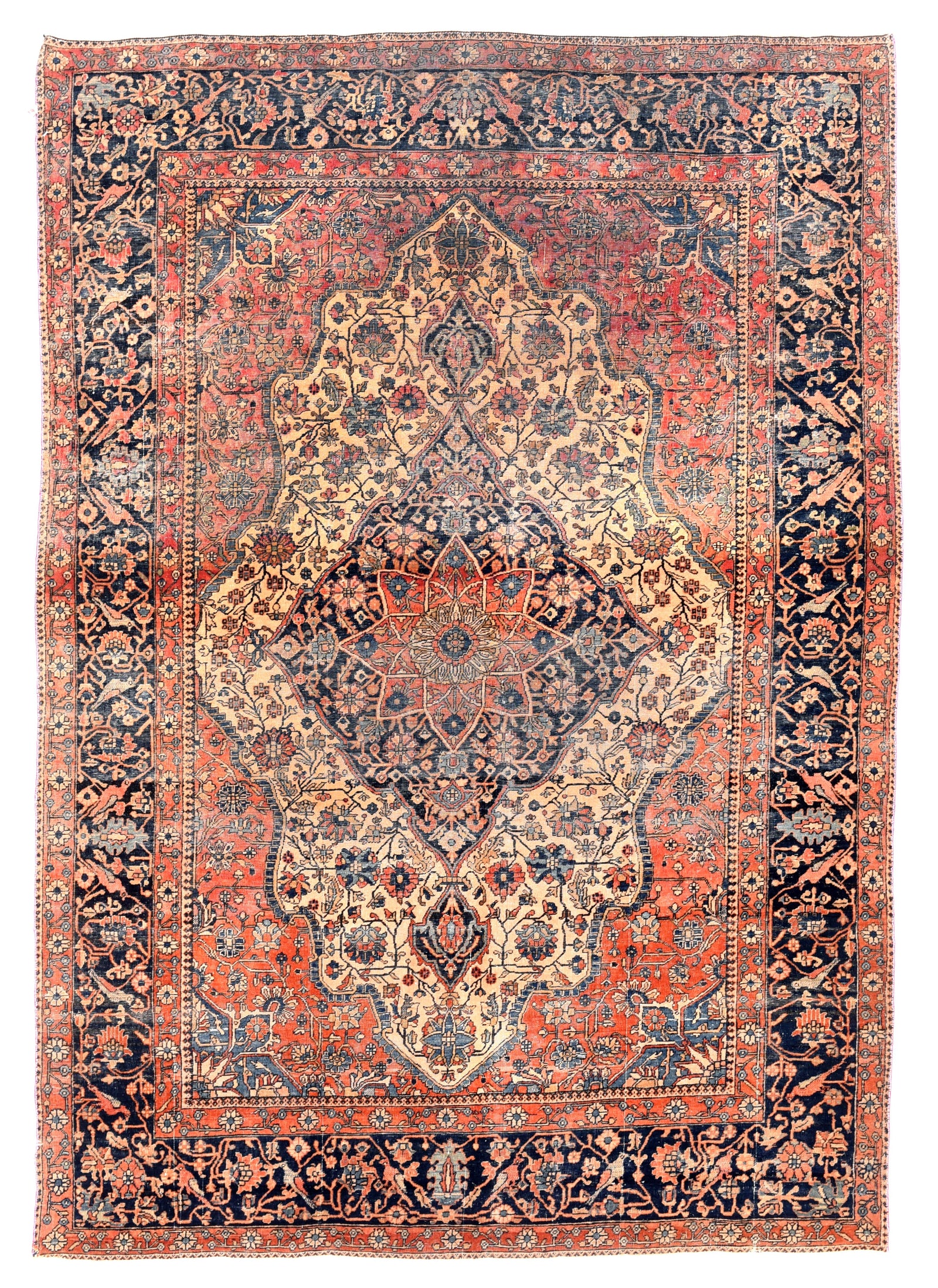 Hand Knotted Persian Mohtasham Kashan Wool