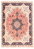 Excellent Rust Persian Tabriz Wool & Silk Area Rug