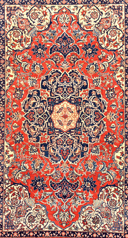 Antique Isfahan Persian Area Rug