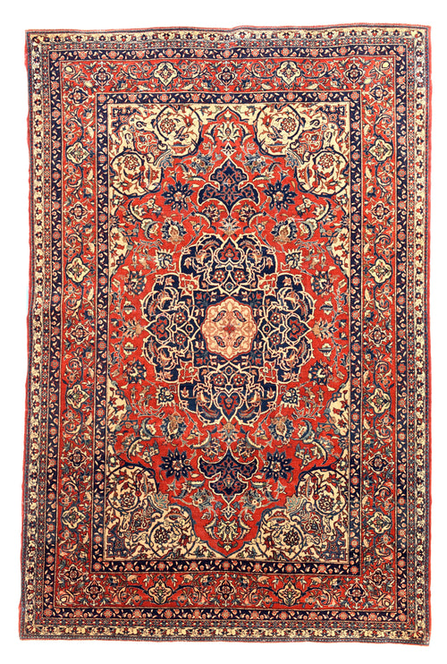 Antique Rust Isfahan Persian Area Rug