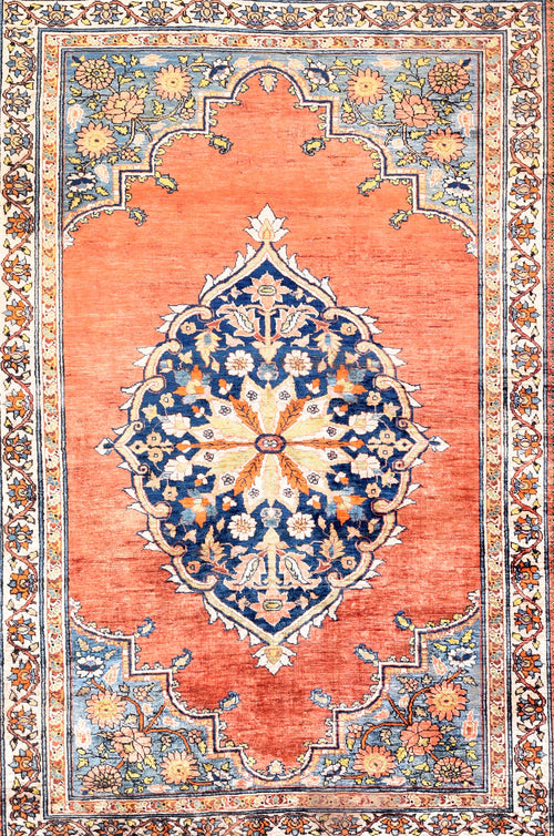Antique Persian Silk Tabriz Haji Jalili Area Rug