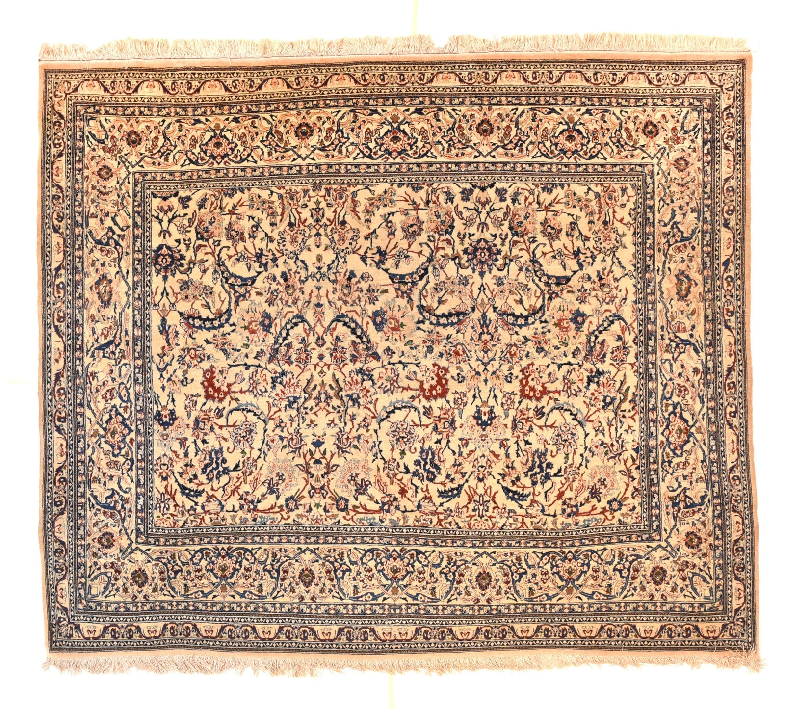 Antique Gold Brown Persian Nain Area Rug