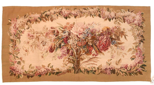 Antique Beige Aubusson-Beauvais French Tapestry Area Rug