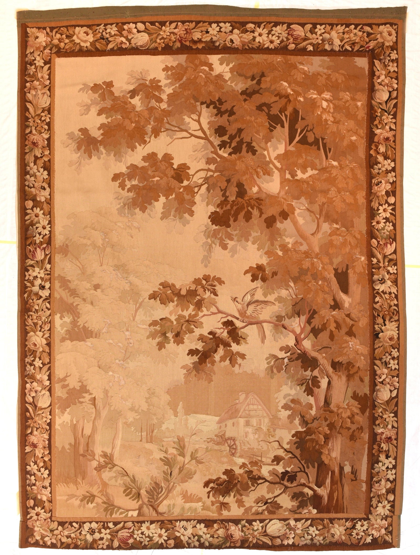 Antique Pastel Verdure French Tapestry Area Rug
