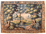 Excellent Green Pictorial French Tapestry Area Rug