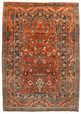 Antique Rust Tabriz Haji Jalili Persian Area Rug