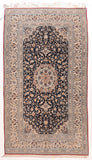 Antique Black Persian Nain Area Rug