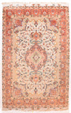 Vintage Beige Persian Tabriz Area Rug