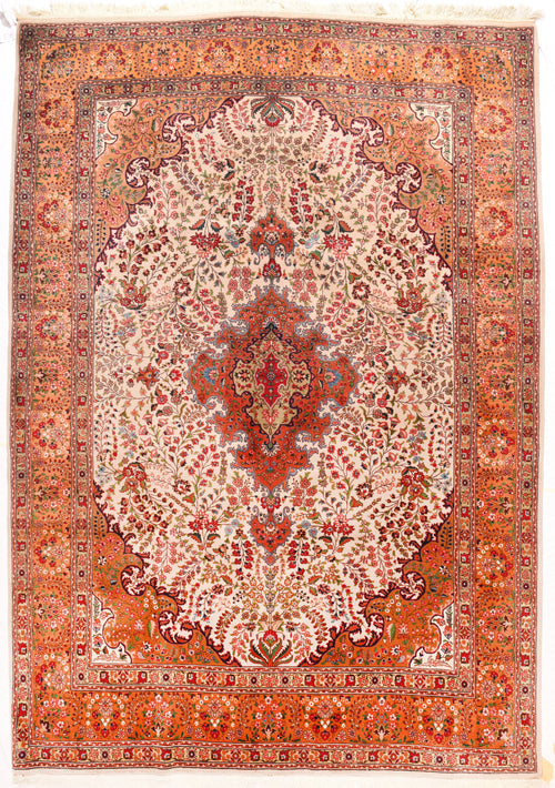 Vintage Rust Persian Tabriz Area Rug