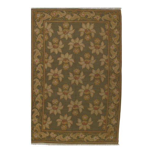 Soumak Design Hand Woven Wool Rug - 6' X 9'